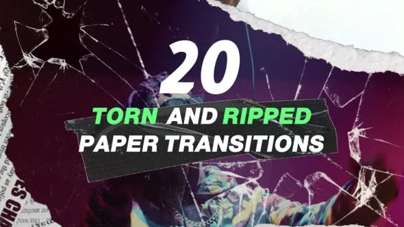 Videohive 20 Turn and Ripped, Paper Transitions 53317688