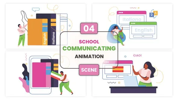 Videohive School Communicating Concept Animation Scene 53532200