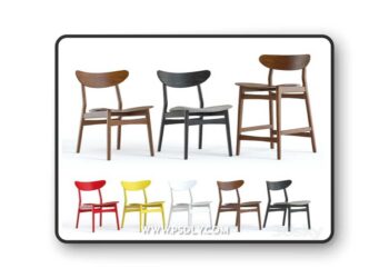 West Elm Classic Cafe Chairs 3D Model