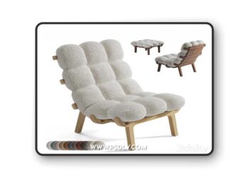 Armchair and pouffe NUAGE by SOLLEN