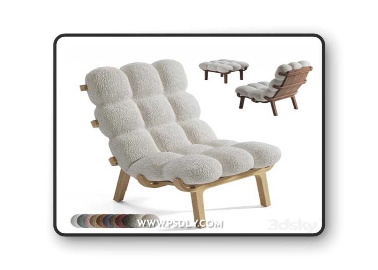 Armchair and pouffe NUAGE by SOLLEN