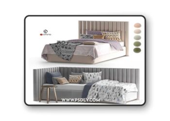 Bed Day Sleep set 35 3D Model