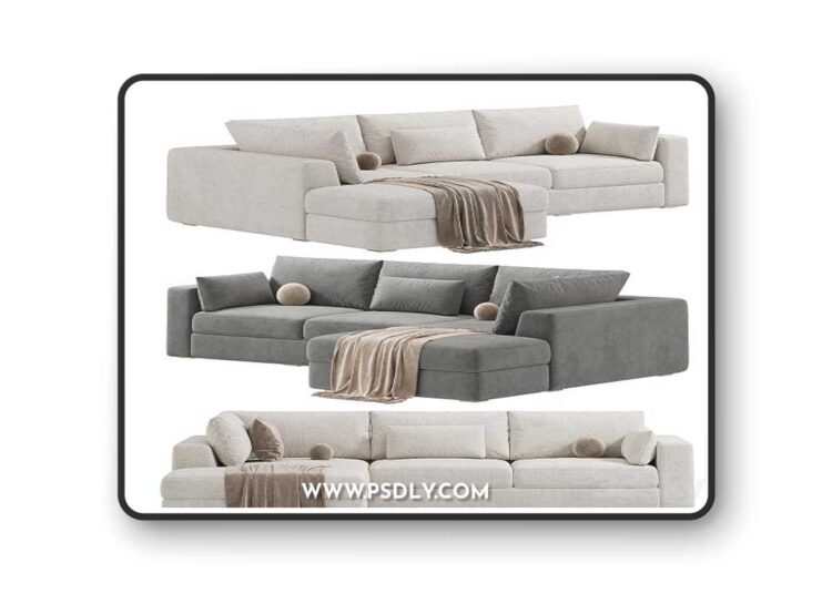 Bumper Sectional Sofa 3D Model