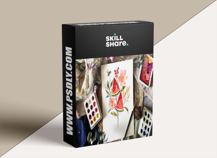 Fresh and Modern Watercolors Paint a Stunning Fruit and Floral Arrangement