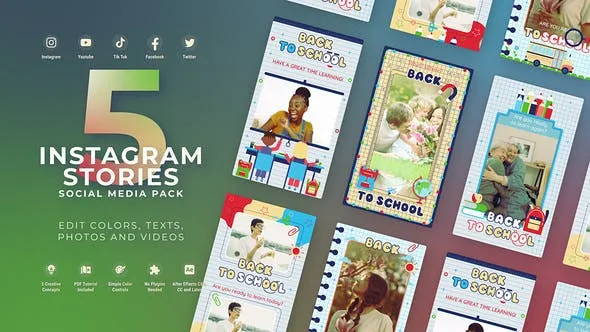 Videohive Back To School Education Instagram Vertical Stories 53545013
