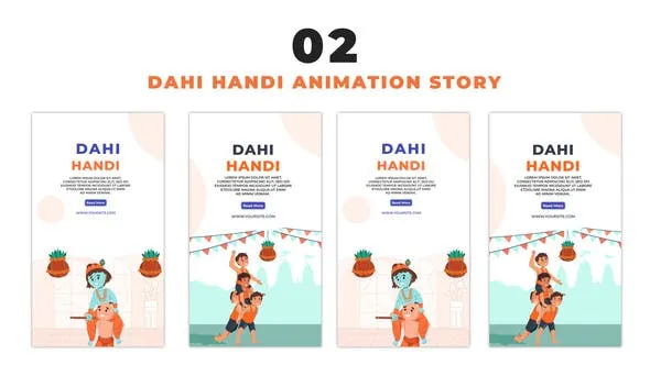 Videohive Lord Krishna Breaking Dahi Handi Pot Flat Vector Instagram Story 48626298