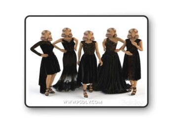 Women's evening dresses on mannequins