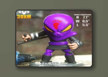 3DXM – Foot Soldier Chibi Baton – 3D Print Model