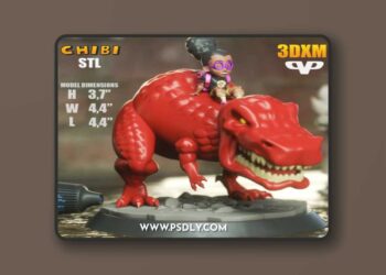 3DXM – Moon Girl & Devil Dino Chibi – 3D Print Model