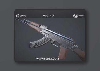 AK-47 Low-poly 3D Model