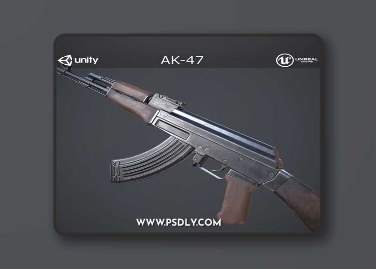 AK-47 Low-poly 3D Model