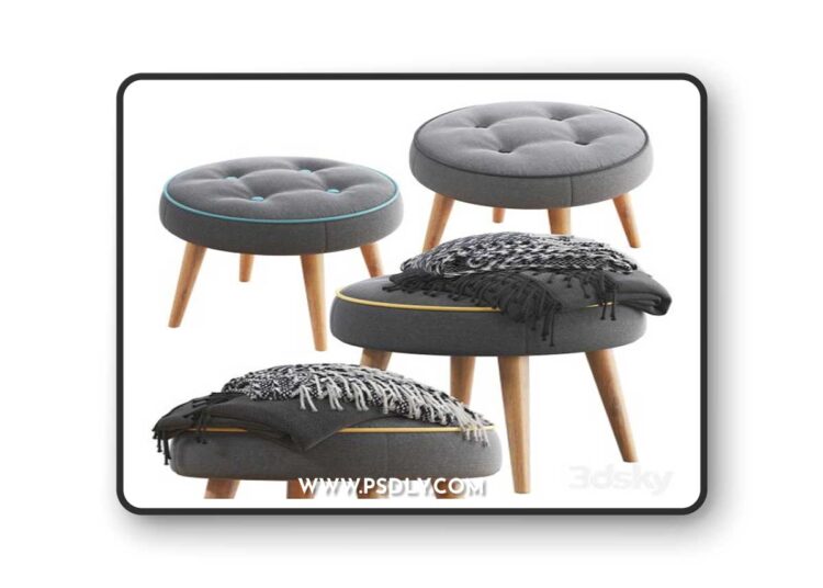 Belham Living Milo Mid-Century Modern Ottoman