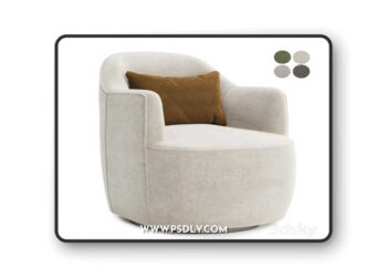 Dawes Swivel Accent Chair 3D Model