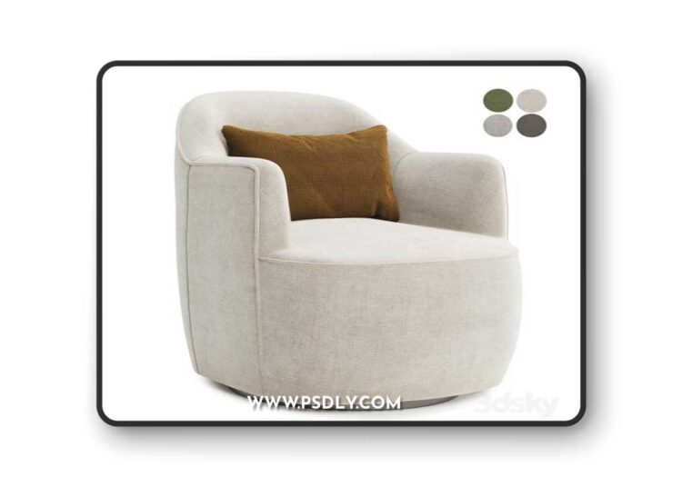 Dawes Swivel Accent Chair 3D Model