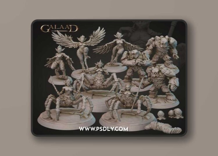 Galaad Miniatures – Driders Harpys and Golems – 3D Print Model STL