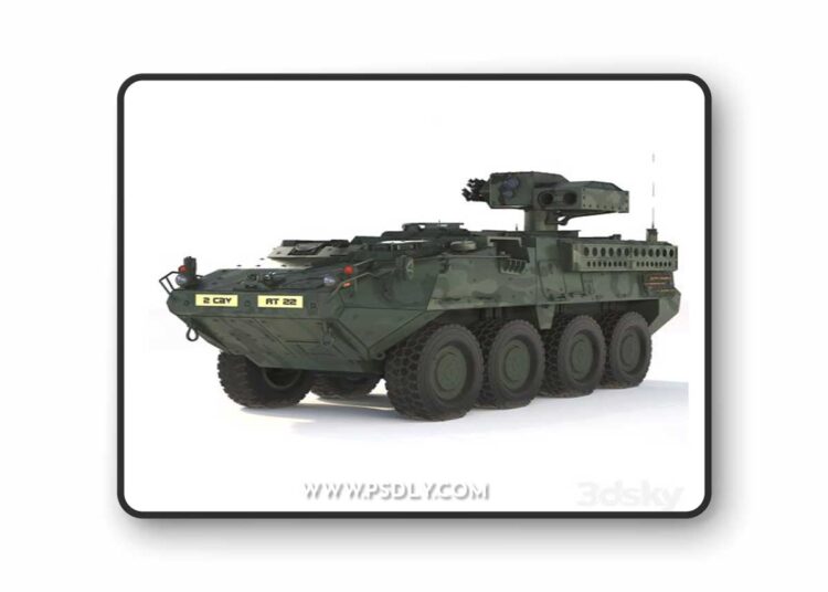 M1134 ATGM Stryker 2008 3D Model