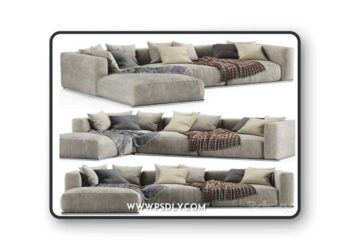 Poliform Shangai Chaise sofa 3D Model