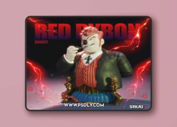 Sekai – Red Rybon Bust – 3D Print Model STL