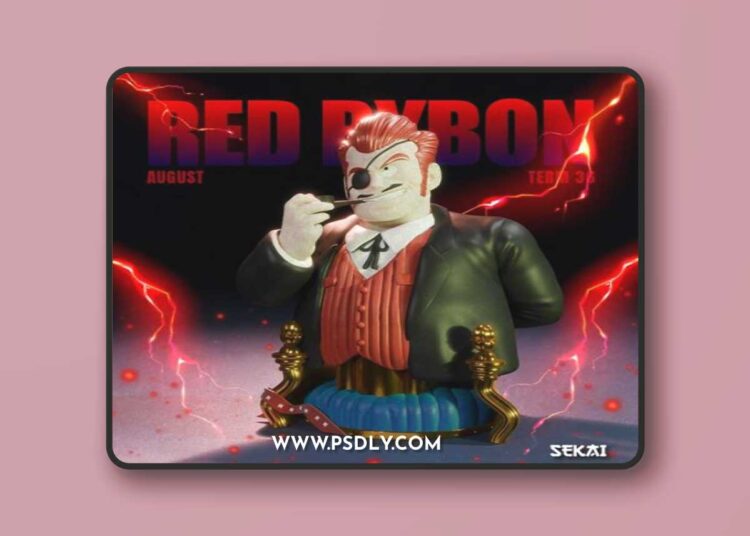 Sekai – Red Rybon Bust – 3D Print Model STL