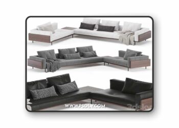 Sofa brasilia minotti 3D Model