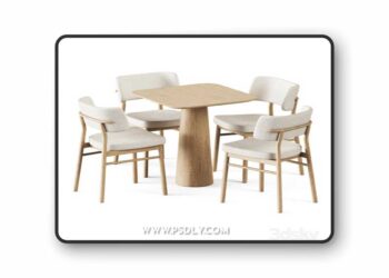 Table POV 460 S70 by Ton and Wooden Chair Marlen by TrabA