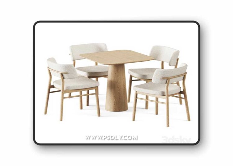 Table POV 460 S70 by Ton and Wooden Chair Marlen by TrabA