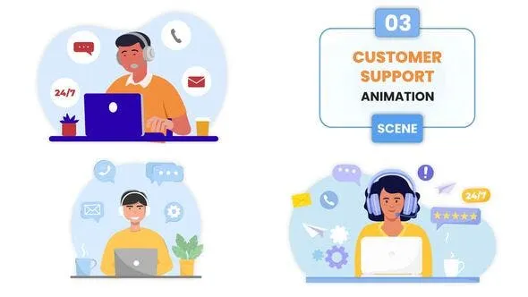 Videohive Customer Support Animation Scene 54128610