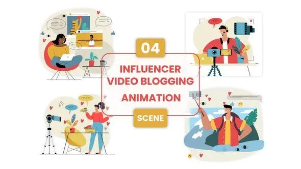 Videohive Influencer Video Blogging Animation Scene 54141834