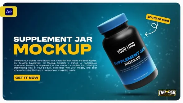 Videohive Supplement Jar Video Mockup 54401432