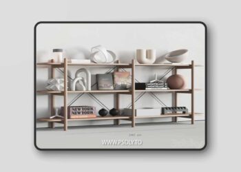086 BROSA Dominic Wide Bookshelf 00