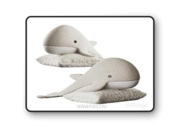 Cute plush whale 3D Model