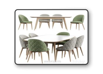 Dijon Chair HER 042 G Table 3D Model