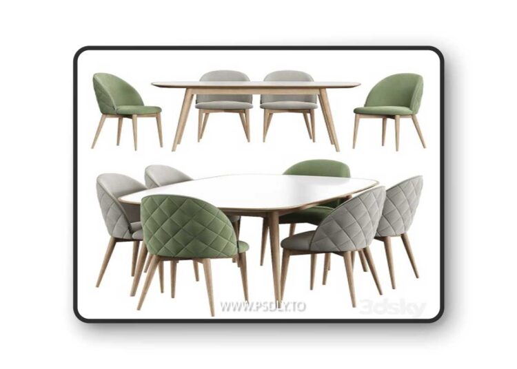 Dijon Chair HER 042 G Table 3D Model