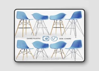 Eames Plastic Side Chairs 3D Model