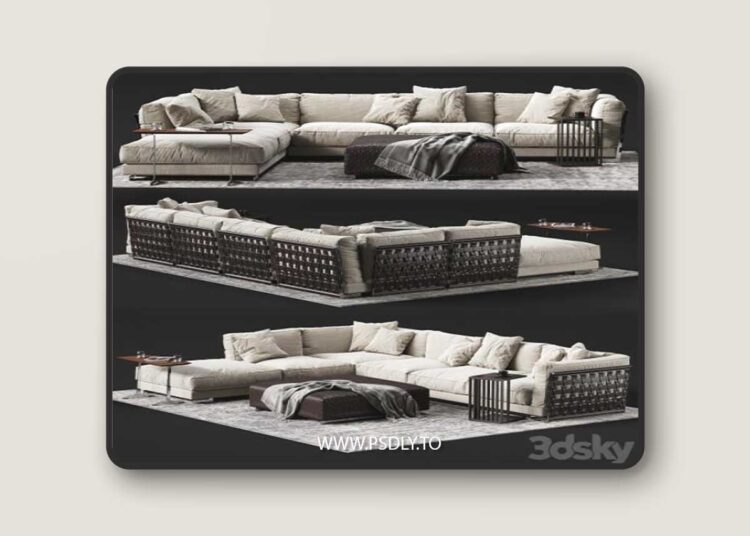 FLEXFORM CESTONE Corner Sofa 3D Model