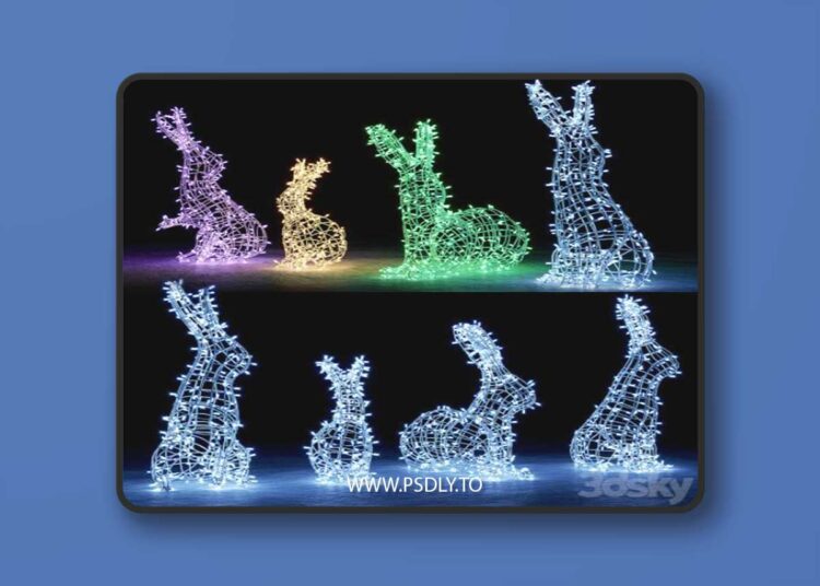 Hares from garlands 3D Model