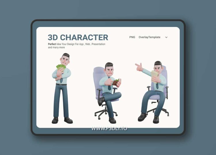 High-Resolution Financial Analyst 3D Character 76VSQVE
