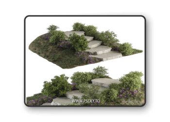 Landscape Furniture Rock stairs with Garden - Architect Element 56
