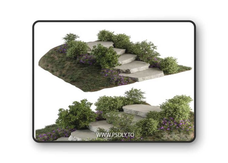 Landscape Furniture Rock stairs with Garden - Architect Element 56