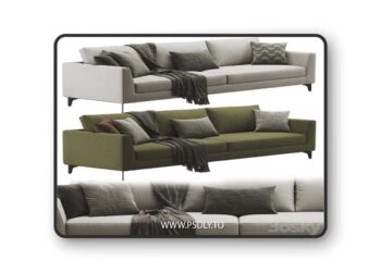 Meridiani Louis Up Sofa 3D Model