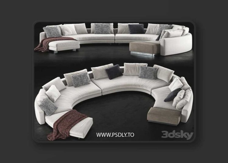 Minotti Daniels Sofa 3 3D Model