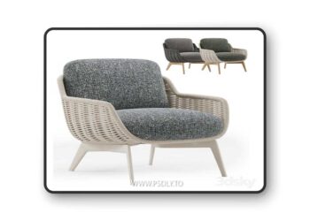 Outdoor Garden Woven Lounge Armchair Belt Cord