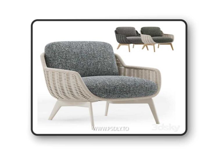 Outdoor Garden Woven Lounge Armchair Belt Cord