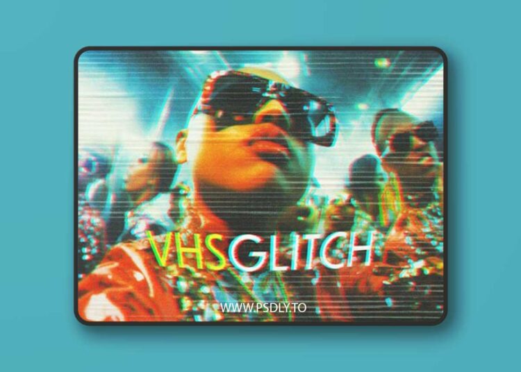 Retro VHS Glitch Monitor Effect for Photoshop