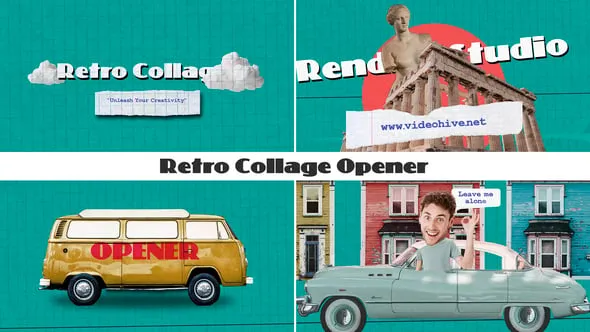 Videohive Retro Collage Opener 54616342 1 Videohive Retro Collage Opener 54616342