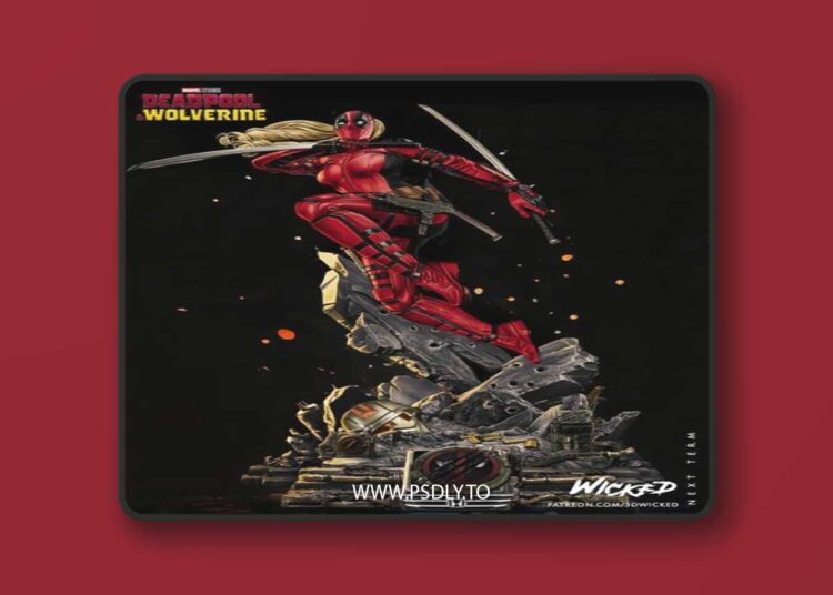 WICKED – Lady Deadpool Sculpture – 3D Print Model STL