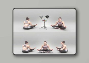 Woman in lotus pose 429 3D Model