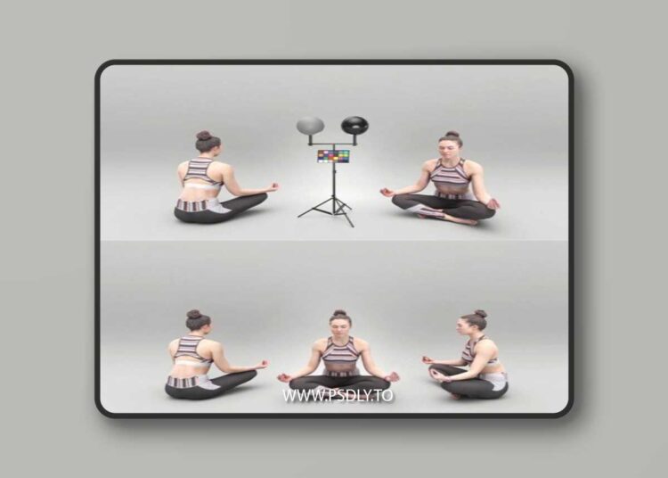 Woman in lotus pose 429 3D Model