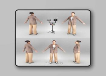 Young elegant woman ready for animation 452 3D model