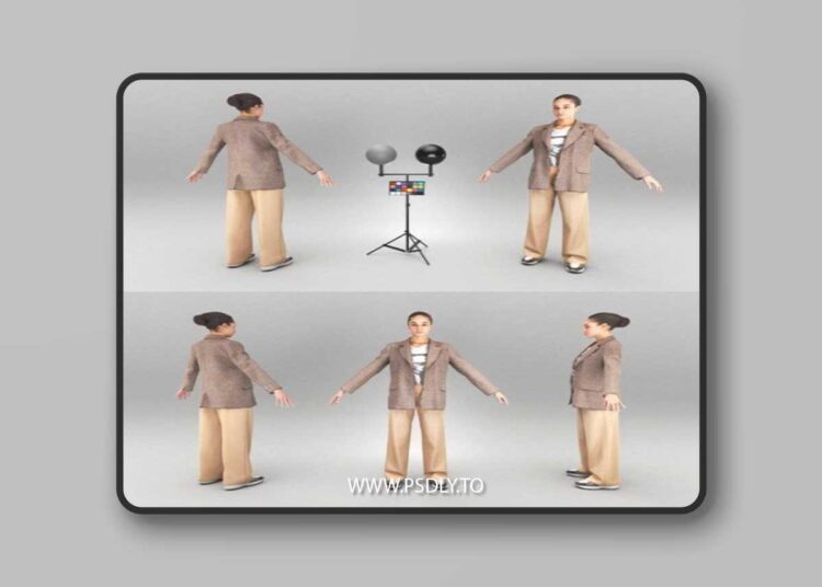 Young elegant woman ready for animation 452 3D model